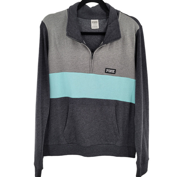 VS PINK Perfect Quarter Zip Pullover and Classic Pant Set Size L NWOT - Picture 2 of 9